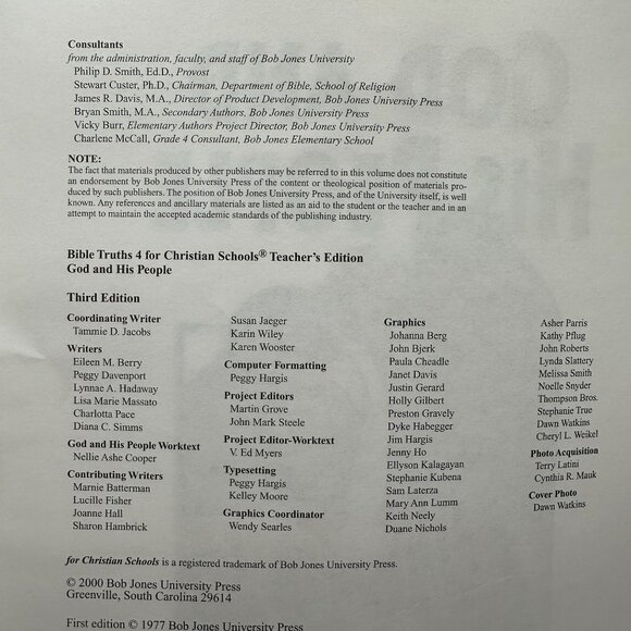 Bible Truths For Christian Schools Teachers Edition God And His People BJU Press - Picture 4 of 5